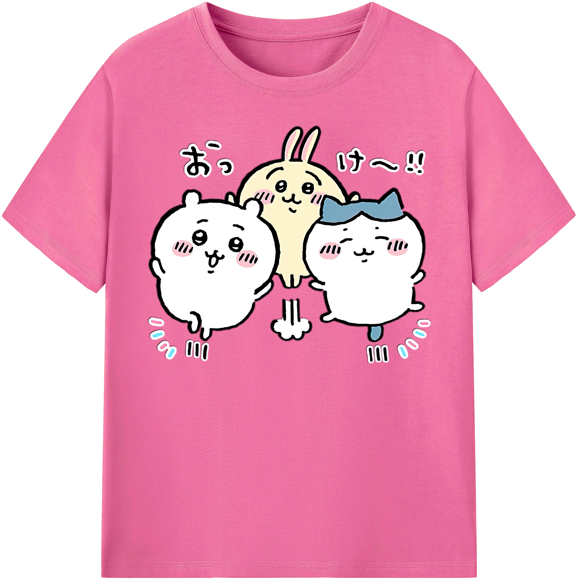 （画像用） ちいかわ ちいかわ Chii-kawa chiikawa レディースカジュアルプリントTシャツ（綿100％）